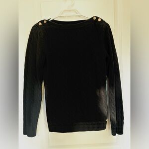 Ralph Lauren Black Sweater with Gold Buttons